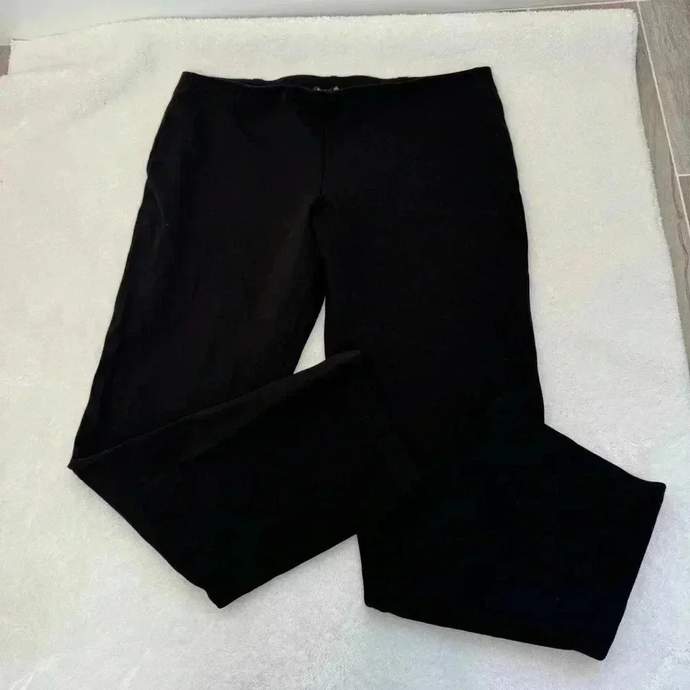 Eileen Fisher Womens Pants Medium Black Pull On Elastic Waist Viscose Ny…